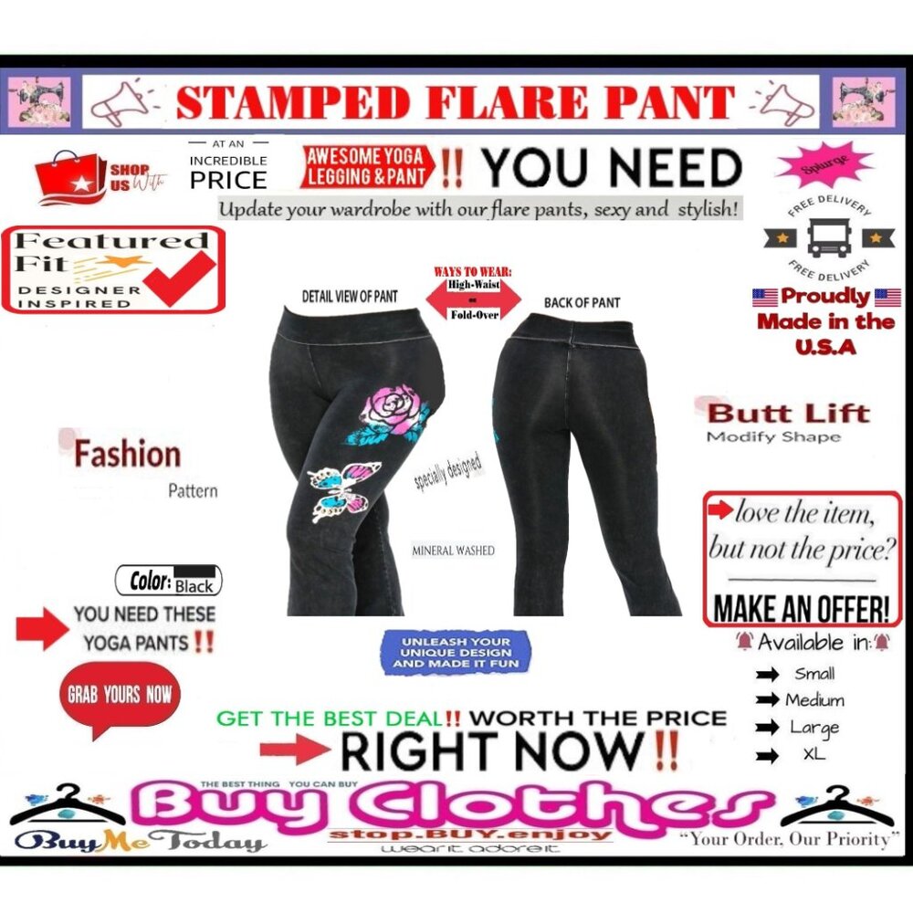 ๐ BOTTOM Fold Graphic BUTTERFLY โ LEGGING ๐ PANT Waist Mineral STAMP ๐ธBUY NOW - Picture 12 of 16